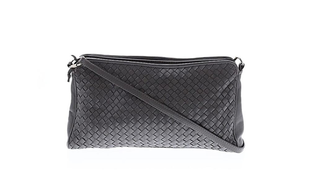 Liebeskind Berlin Black Lene Woven Intrecciato Leather Crossbody Clutch Luxury